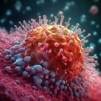 tumor célula secreción proteinas interactuando con célula T receptor ai generado foto