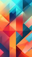 Harmonious Blend of Bold Geometric Shapes in Vibrant Abstract Composition Generative AI photo