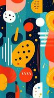 Vibrant Abstract Design with Organic Shapes and Diverse Color Palette AI Generated photo