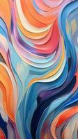 Vibrant Abstract Composition with Swirling Shapes and Diverse Color Palette AI Generated photo