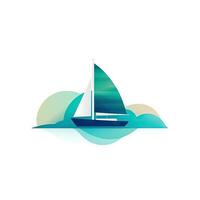 Modern Minimalistic Sailboat on White Background Vector Design Generative AI photo