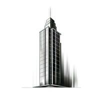 Minimalistic Skyscraper on White Background  Modern Vector Design Generative AI photo