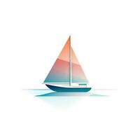 Modern Minimalistic Sailboat on White Background Vector Design Generative AI photo