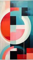Southward Wind Abstract Painting of Bold Curvilinear Shapes Generative AI photo