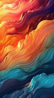 NatureInspired Swirling Abstract Artwork with Vibrant Colors Generative AI photo