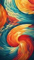 Abstract Artwork with Optical Illusions and Geometric Shapes AI Generated photo
