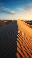 Expansive Desert Landscape with Sand Dunes AI Generated photo