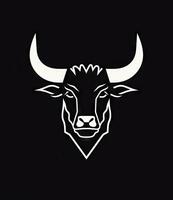 Stark Black and White Bull Logo Design Generative AI photo