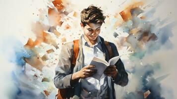 Creative Student Standing in Assignment AI Generated photo