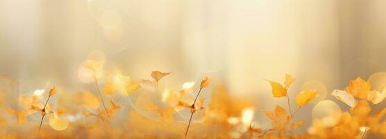 Autumn Leaves and Bokeh Background AI Generated photo