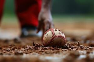 béisbol juego acción Disparo ai generado foto