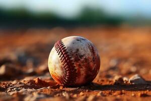 béisbol juego acción Disparo ai generado foto