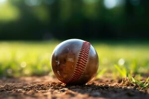 béisbol juego acción Disparo ai generado foto