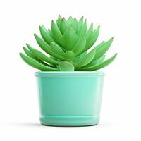 Beautiful Succulent Plant in Pot on White Background AI Generated photo