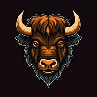 Buffalo Head Logo Design AI Generated photo