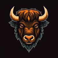 Buffalo Head Logo Design AI Generated photo