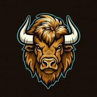 Buffalo Head Logo Design AI Generated photo