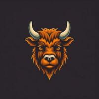 Buffalo Head Logo Design AI Generated photo