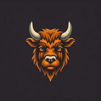 Buffalo Head Logo Design AI Generated photo