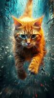 Vibrant and Energetic Cat in Action AI Generated photo