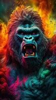 Capturing the Excitement and Energy of a Powerful Gorilla AI Generated photo