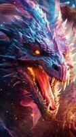 Vibrant Dragon in Action AI Generated photo