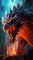 Vibrant Dragon in Action AI Generated photo