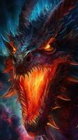 Vibrant Dragon in Action AI Generated photo