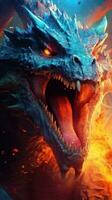 Capturing the Excitement and Energy of a Dragon in Bold and Vibrant Colors AI Generated photo