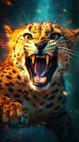Vibrant and Energetic Cheetah in Action AI Generated photo