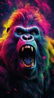 Vibrant Gorilla Capturing the Excitement and Energy AI Generated photo