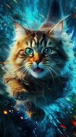 Vibrant Siberian Cat in Action AI Generated photo