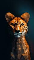 Origami Cheetah on Dark Background Generative AI photo