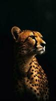 Minimalist Cheetah on Dark Background Generative AI photo