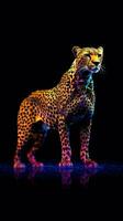 Pixelated Cheetah in Focus Generative AI photo