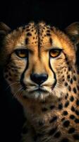 realista leopardo en oscuro antecedentes generativo ai foto