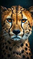 Typography Cheetah on Dark Background Generative AI photo