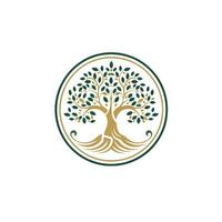 Circular Tree of Life Logo on White Background AI Generated photo