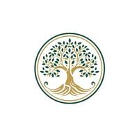 Circular Tree of Life Logo on White Background AI Generated photo