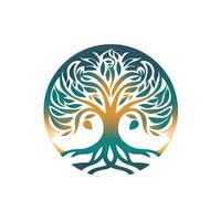 Circular Tree of Life Logo on White Background AI Generated photo