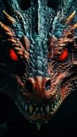 CloseUp Head of a Mystical Epic MedievalInspired Dragon Poster AI Generated photo