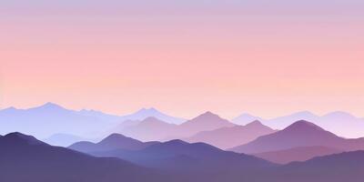 Abstract Landscape Wallpapers of Mountains and Evening Sky AI Generated photo