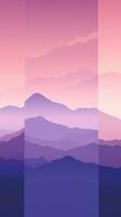 Abstract Landscape Wallpapers of Mountains and Evening Sky AI Generated photo