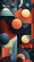 Abstract Artwork with Geometric and Organic Shapes in Contrasting Colors AI Generated photo