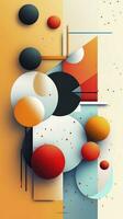 Abstract Artwork with Geometric and Organic Shapes in Contrasting Colors AI Generated photo