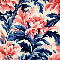 Coral Summer Designer Textile Seamless Pattern AI Generated photo