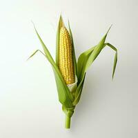 Simplistic Corn on White Background AI Generated photo