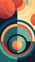 Abstract Design with Overlapping Layers and Concentric Circles Generative AI photo