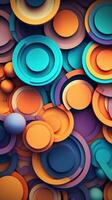 Abstract Design with Overlapping Layers and Concentric Circles Generative AI photo