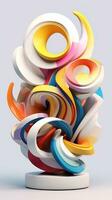 Abstract 3D Sculpture with Colorful Mix of Materials Generative AI photo